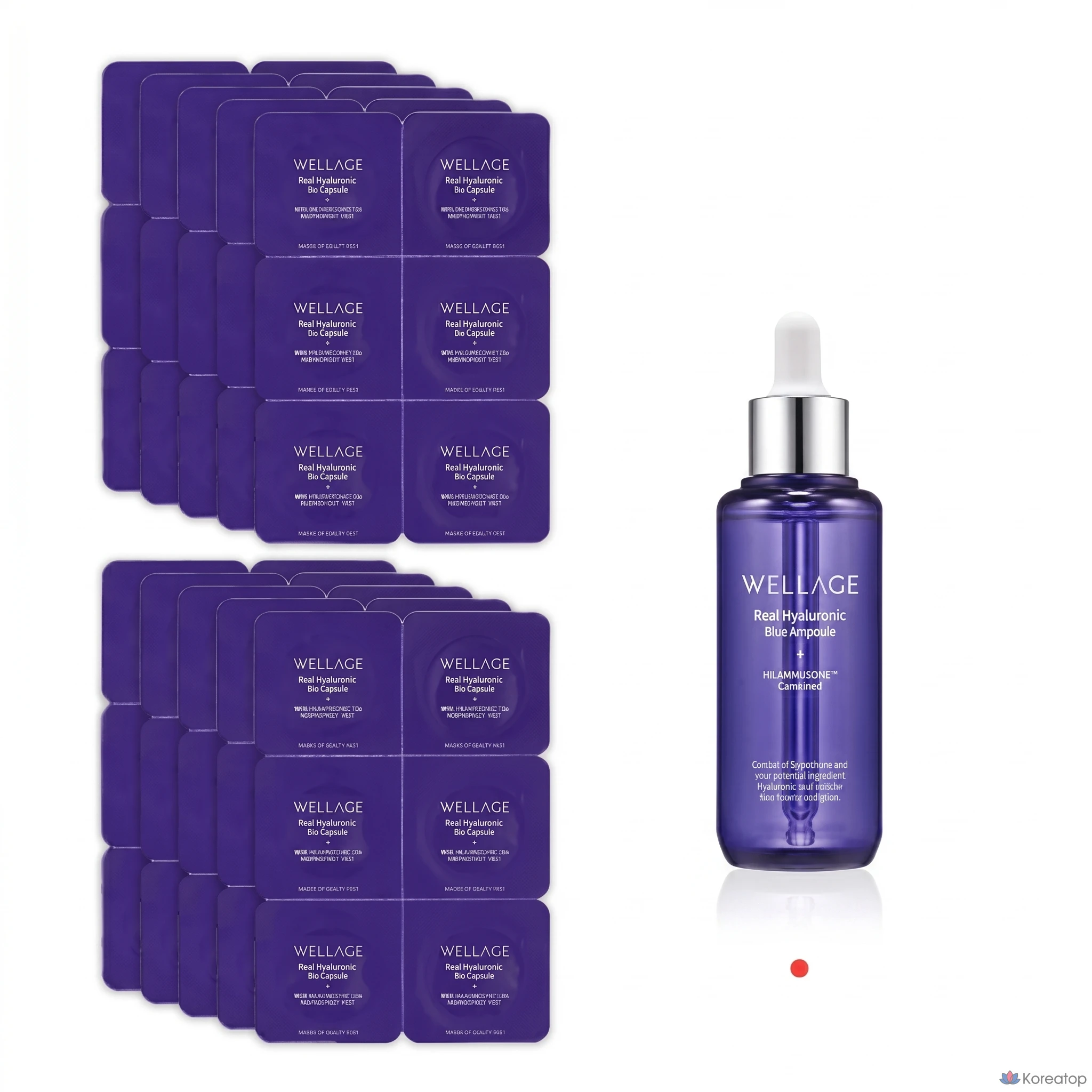 Набор для ухода WELLAGE Capsule Season 3 Real Hyaluronic 2X (60 применений) + Ampoule, 70 мл, 1 шт.