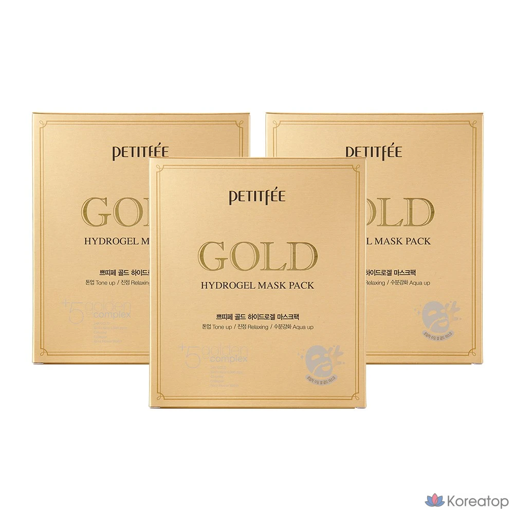 Тканевая маска для лица Petitfee Gold Hydrogel Mask, 32 г, 15 шт.