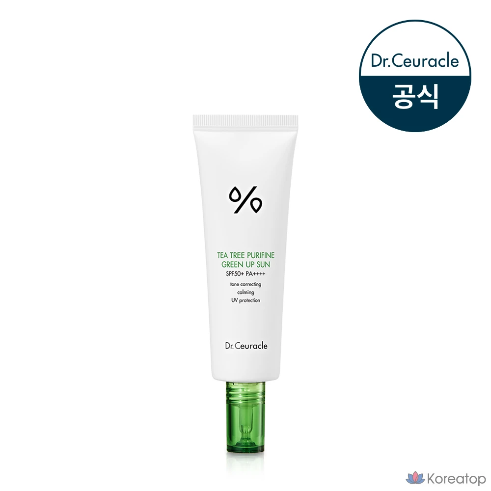 Солнцезащитный крем Dr. Ceuracle Tea Tree Purifine Green Up Sun SPF50+, 50 мл, 1 шт.