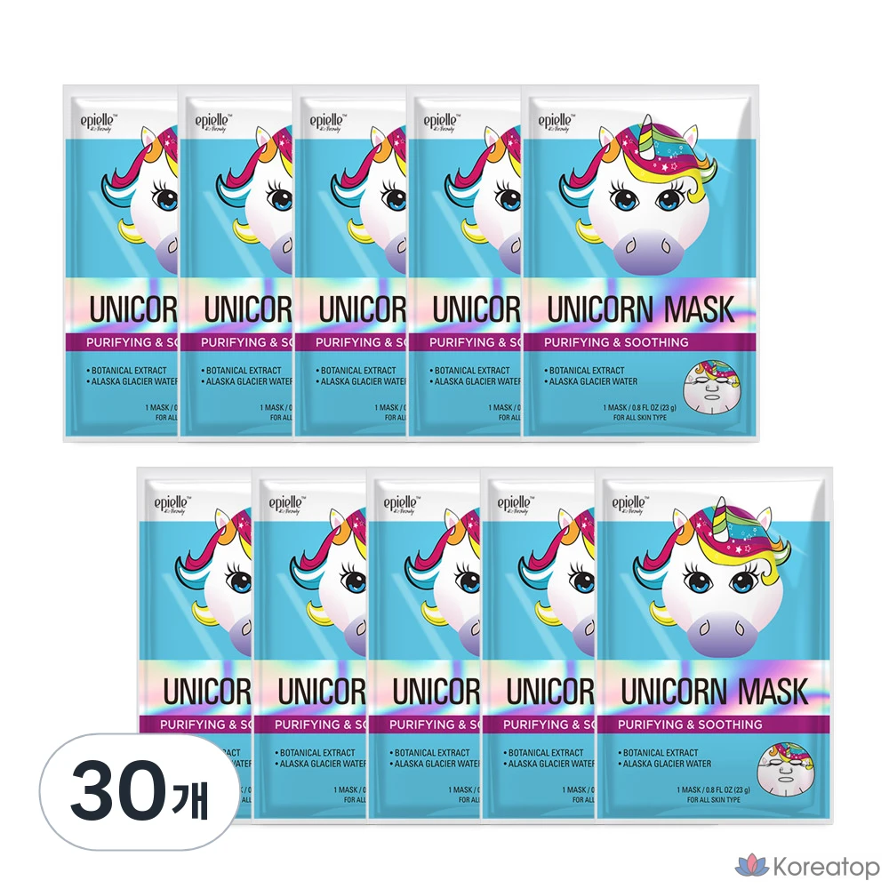 Тканевая маска для лица Epielle Unicorn Character Mask, 30 шт.