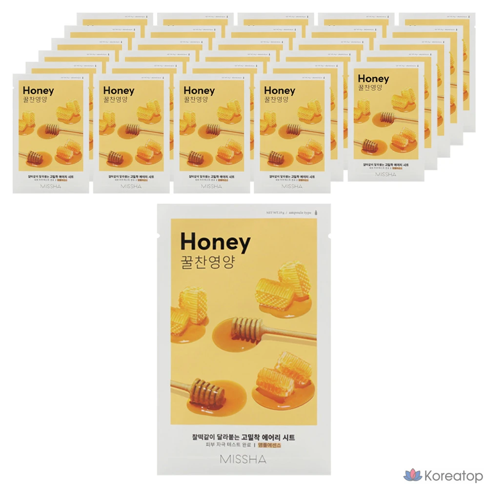 Тканевая маска для лица Missha Airy Fit Sheet Mask Honey, 60 шт.