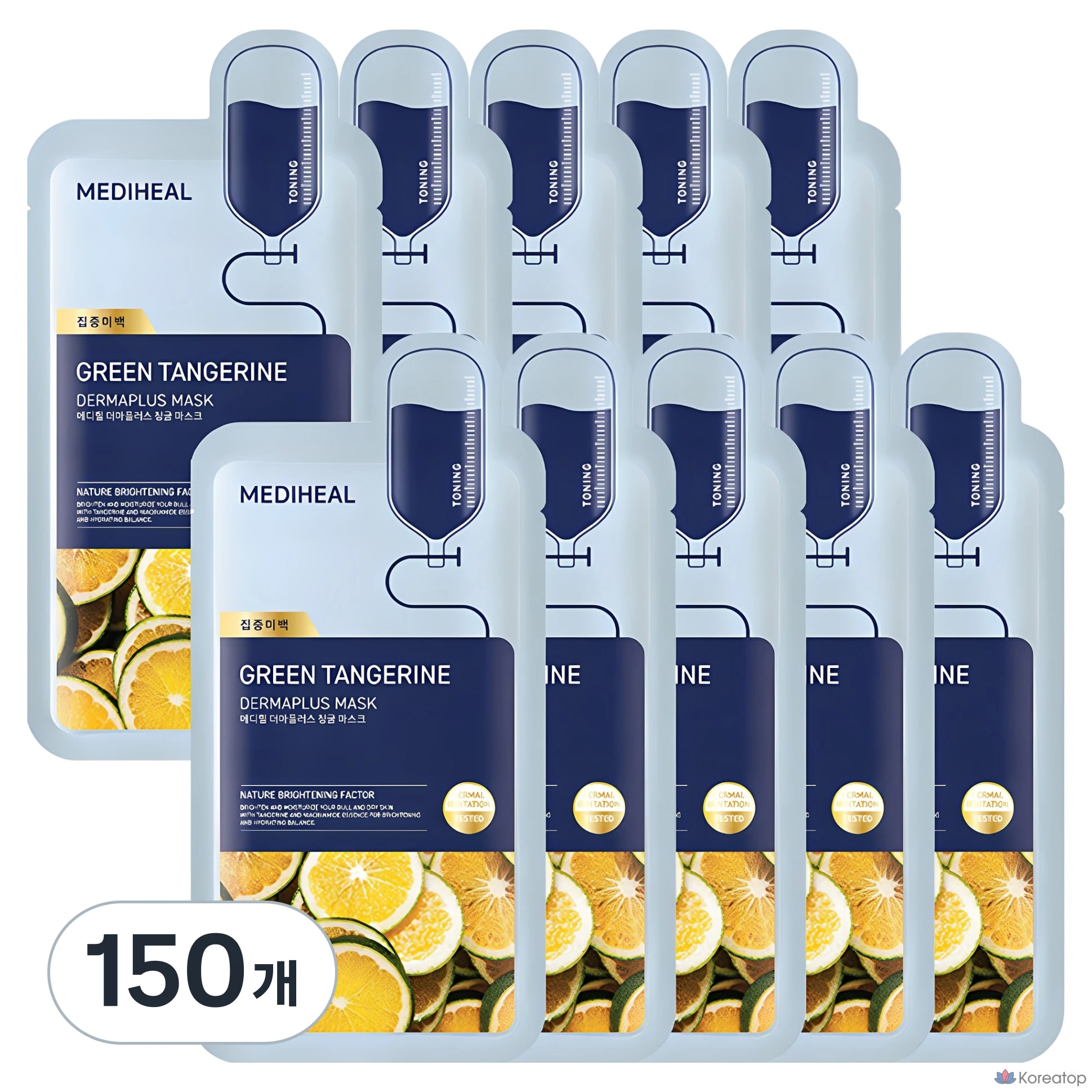 Тканевая маска для лица MEDIHEAL Derma Plus Green Tangerine Mask, 150 шт.