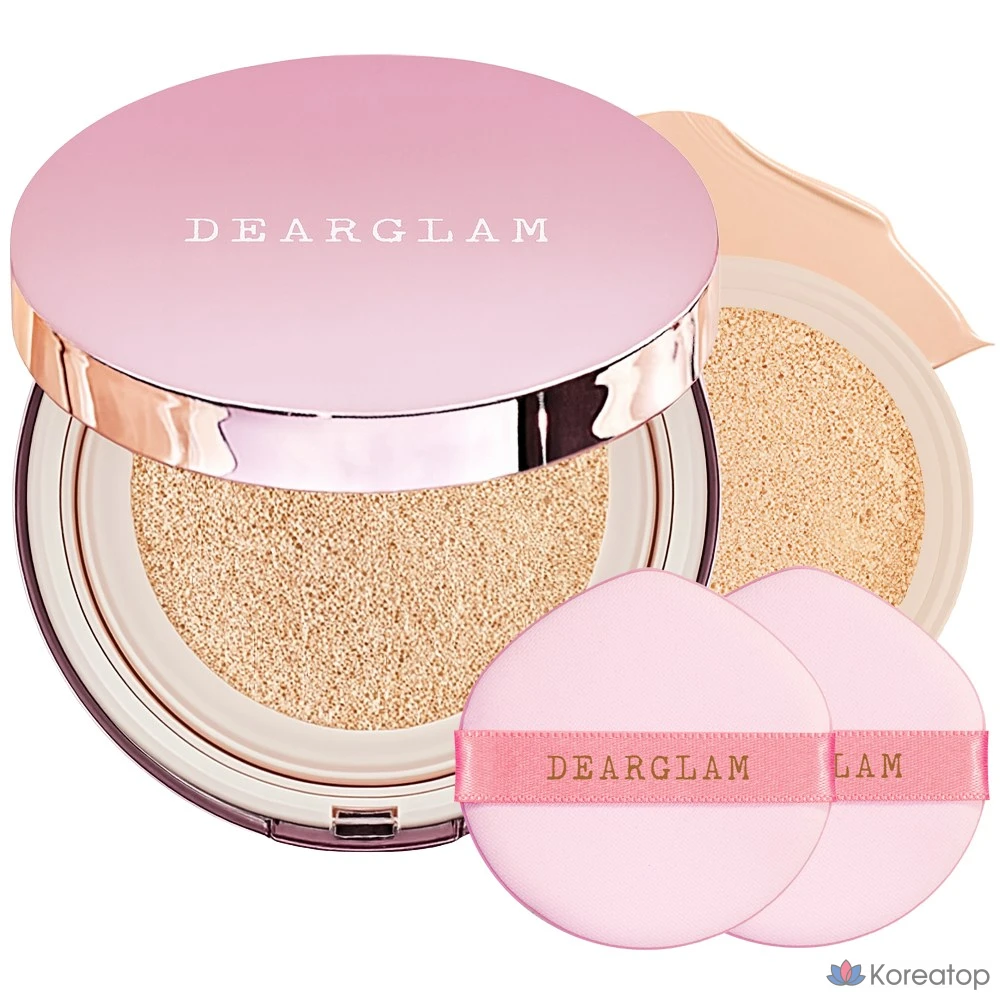 Кушон Jungsaemmool Dear Glam Glow Ampoule Cushion (Основной блок + Сменный блок), оттенок 21 Light Beige, 24 г, 1 шт.