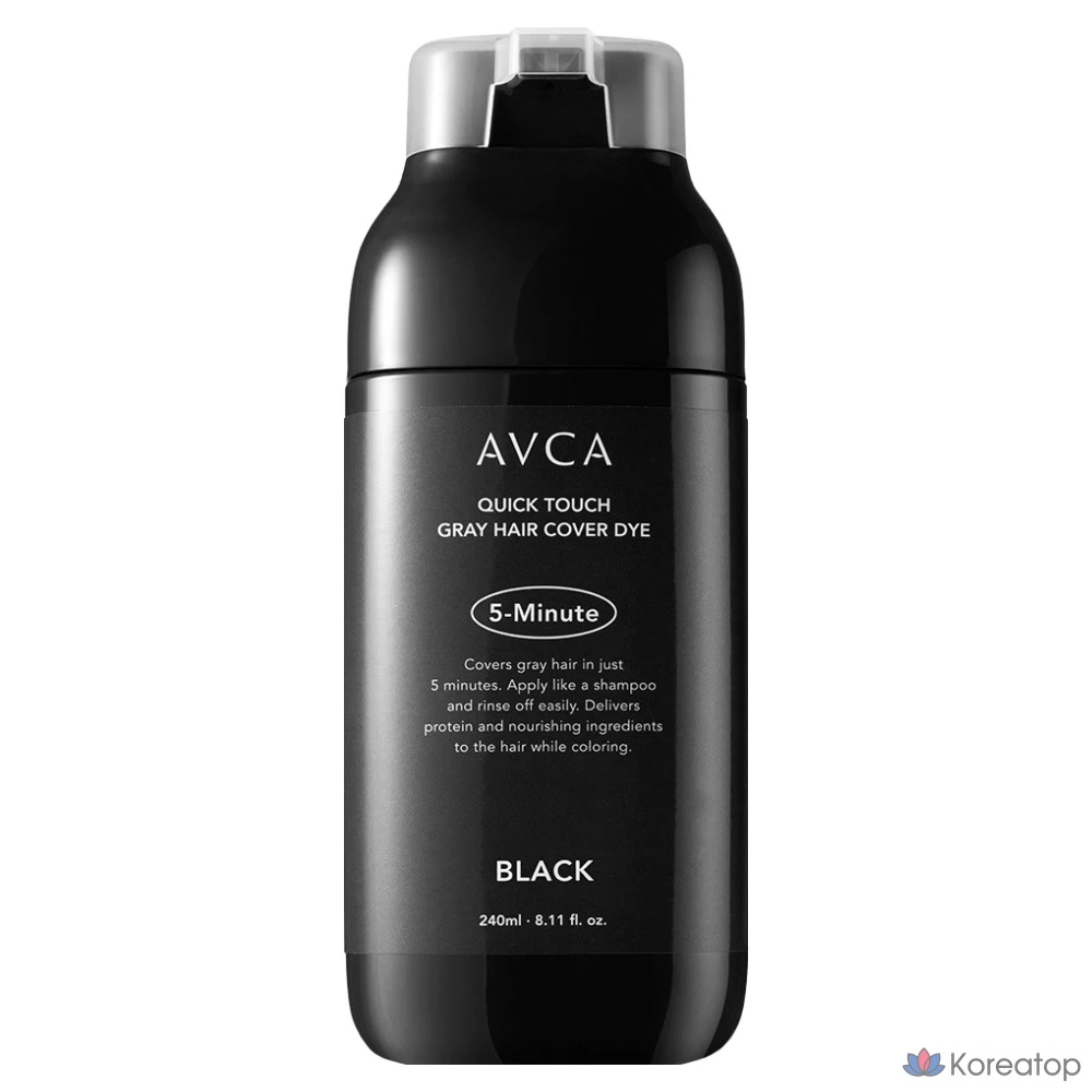 Краска для волос AVCA Quick Touch 5-Minute Gray Coverage, оттенок Black, 240 мл, 1 шт.