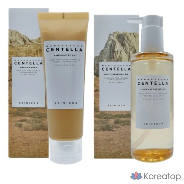Ампульная сыворотка SKIN1004 Madagascar Centella Ampoule Foam + Light Cleansing Oil, 200 мл, 2 шт.