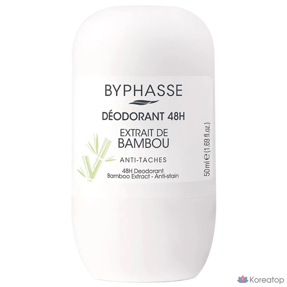 Дезодорант-ролик Byphasse Roll-On Deodorant 48H, оттенок Bamboo, 50 мл, 1 шт.