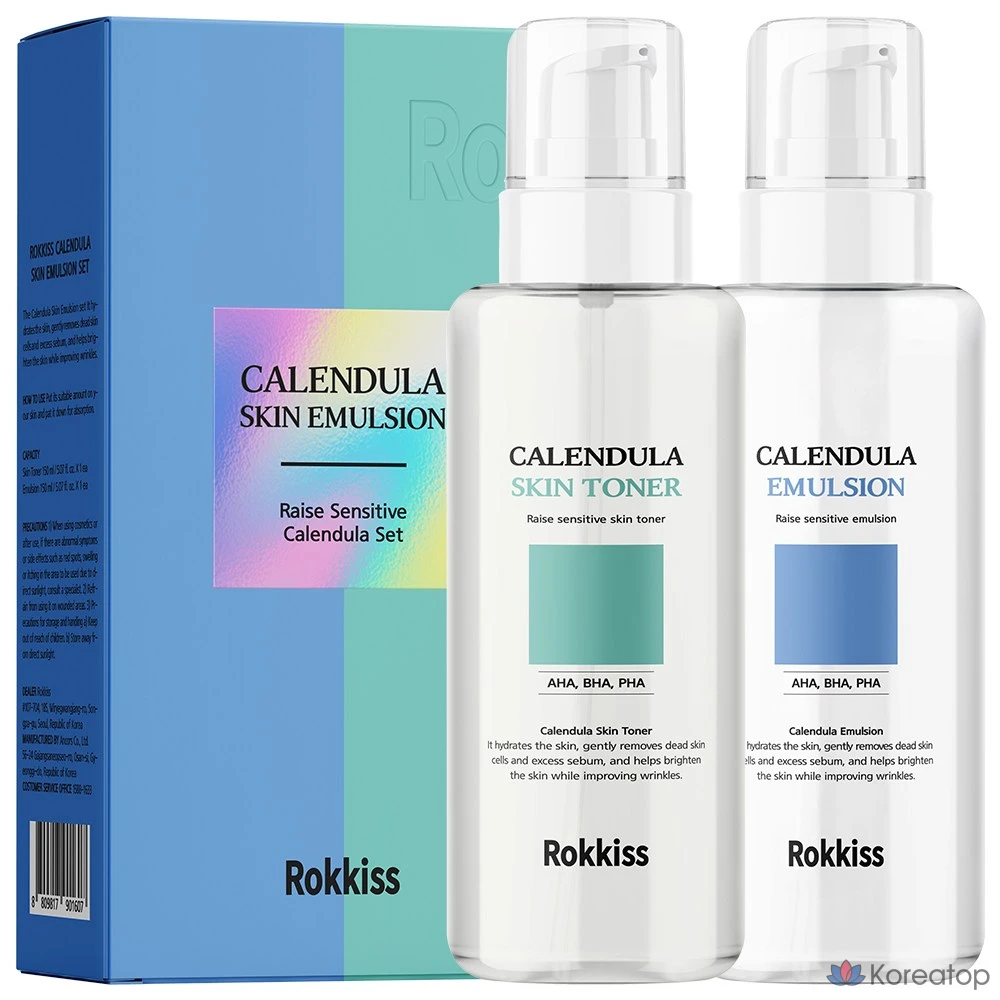 Набор для ухода Rokkiss Calendula Skin Toner + Emulsion Set, 150 мл + 150 мл, 1 шт.