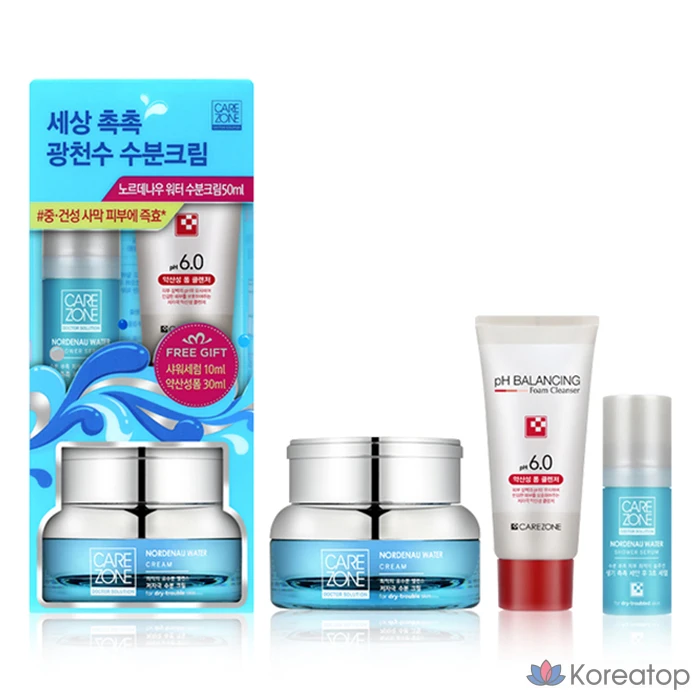 Набор для ухода Carezone Nordenau 3-piece Set (Water Cream + Shower Serum + Foam Cleanser), 1 шт.