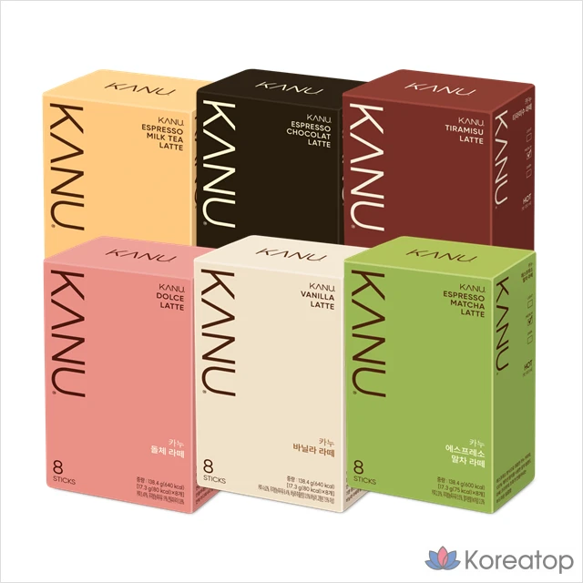 Набор для ухода Kanu Latte 8T 6-piece Set (Dolce Vanilla Tiramisu Matcha Milk Tea Chocola), 17.3 г, 48 шт.