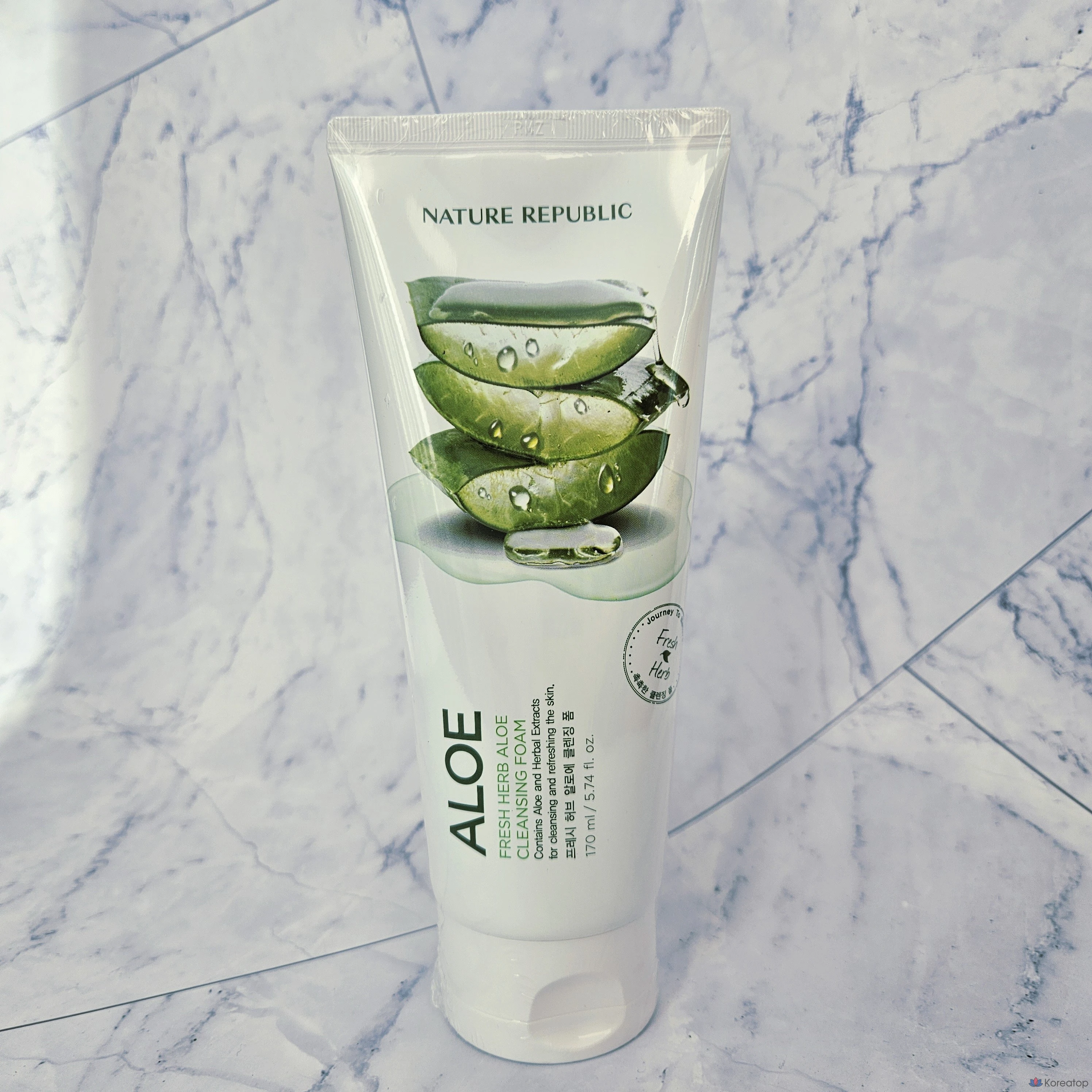 Очищающая пенка Nature Republic Fresh Herb Aloe Cleansing Foam, 170 мл, 1 шт.