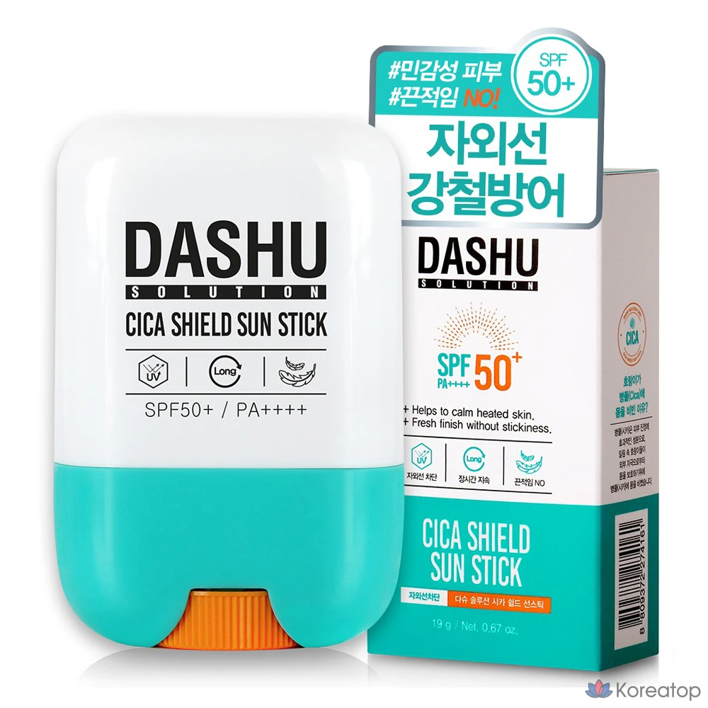 Солнцезащитный стик DASHU Solution Cica Shield Sun Stick SPF50+ PA++++, 19 г, 1 шт.