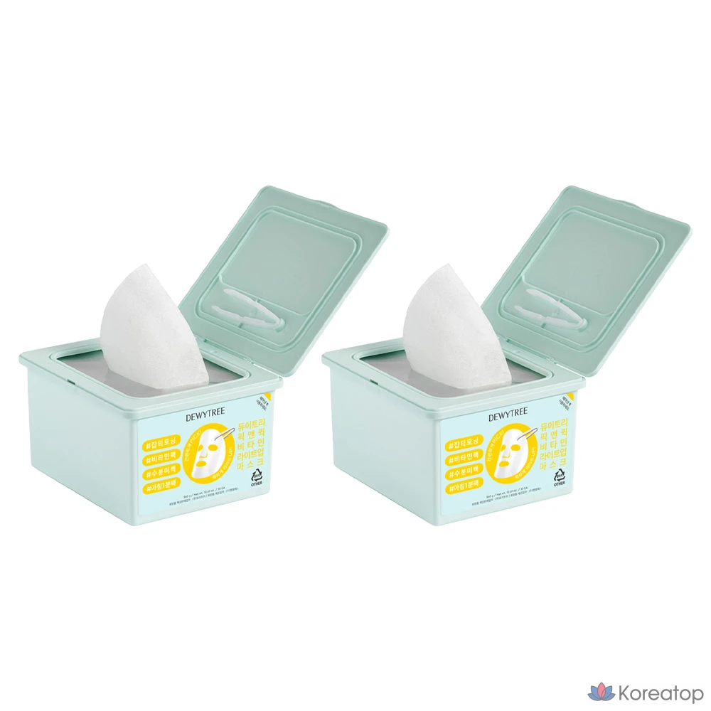 Тканевая маска для лица Dewytree Pick and Quick Vitamin Light-Up Mask, 60 шт.