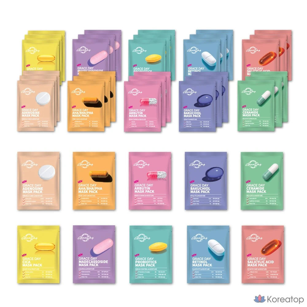 Тканевая маска для лица Wonjin Grace Day Alpac Mask, 100 шт.