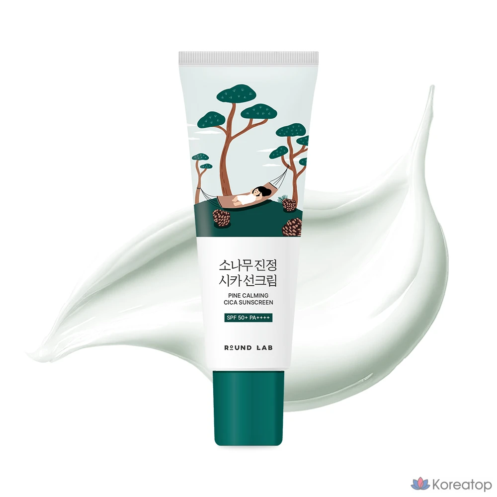 Солнцезащитный крем Round Lab Pine Tree Calming Cica Sunscreen SPF50+ PA++++, 40 мл, 1 шт.