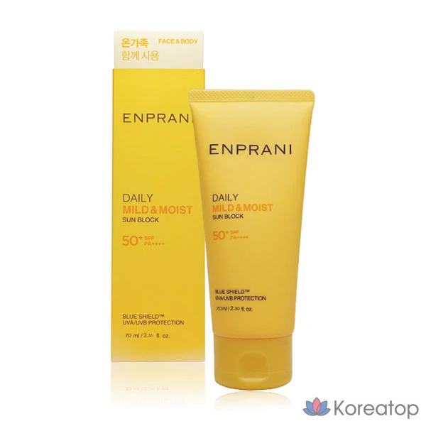 Солнцезащитный крем Enprani Aqua Moist Sunblock SPF50+ PA+++, 70 мл, 1 шт.