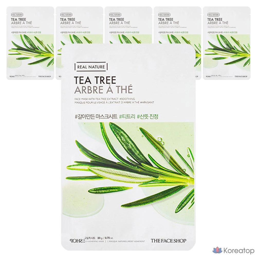Тканевая маска для лица The Face Shop Real Nature Tea Tree Mask, 6 шт.