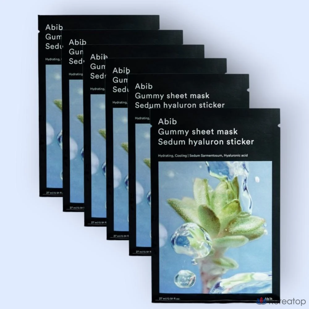 Тканевая маска для лица Abib Deep Moisture Care Gum Sticker Sheet Mask Moisture Herb Hyaluronic Sticker, 27 мл, 6 шт.