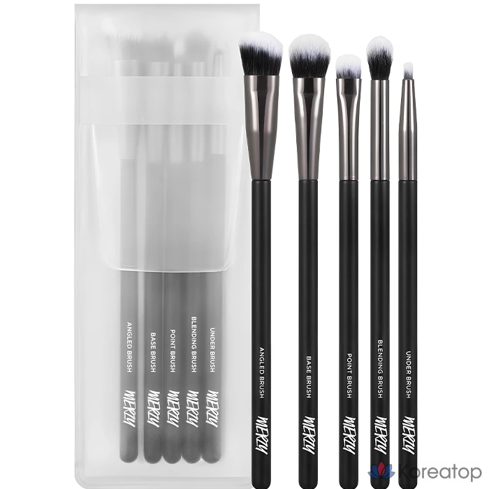 Набор кистей для макияжа глаз MERZY Eye Makeup Brush 5-piece Set, черный, 5 шт.