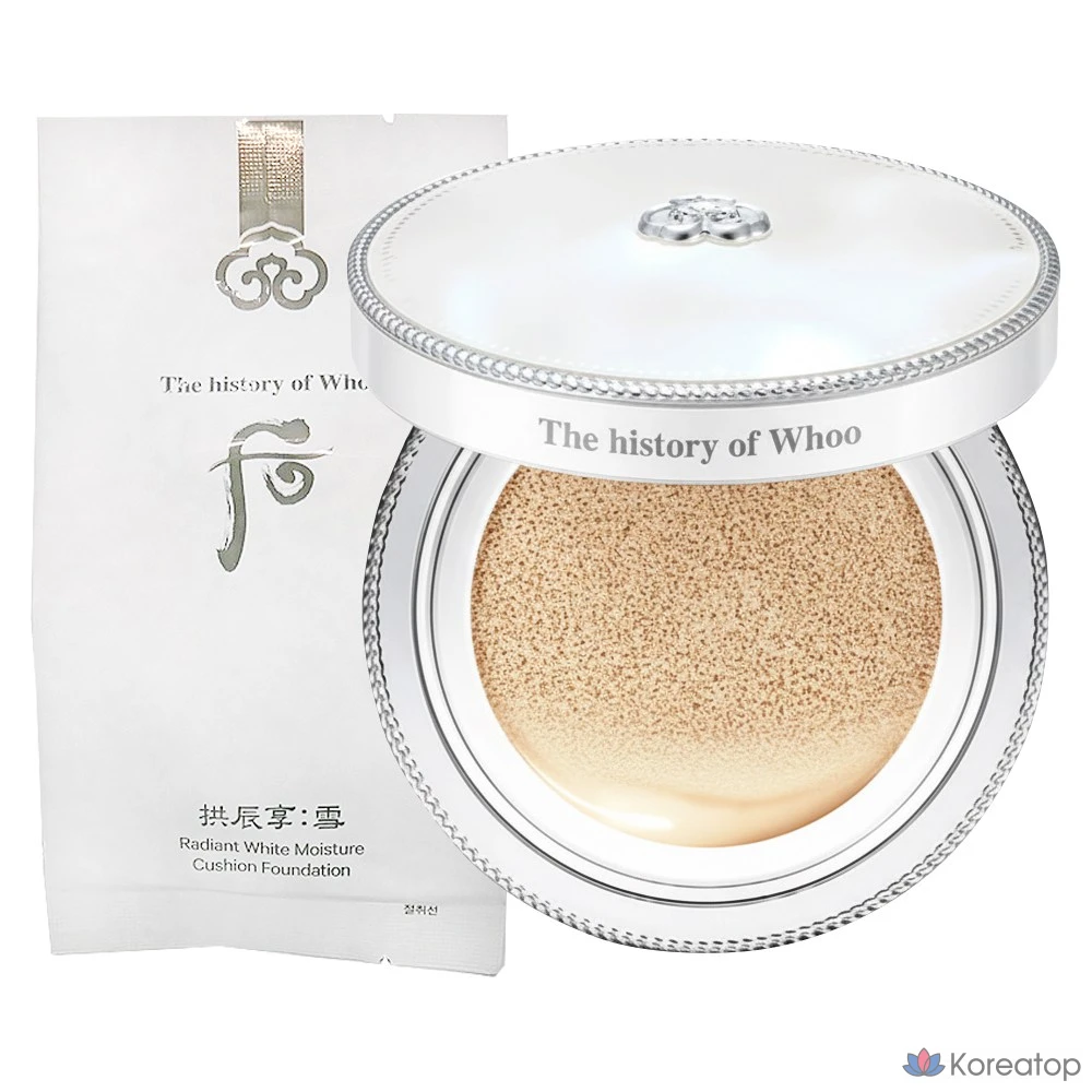 Кушон-основа THE HISTORY OF WHOO Gongjinhyang Seol Moisture Glow Cushion Foundation SPF50+ PA+++, оттенок 21, 1 шт.