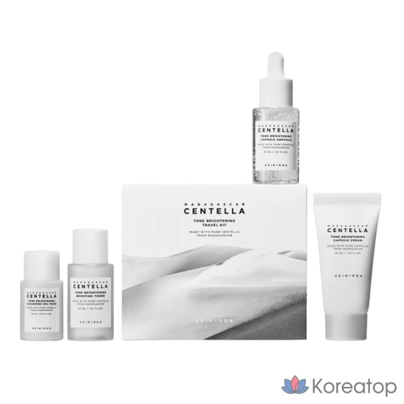 Набор для ухода SKIN1004 Madagascar Centella Tone Brightening Travel Kit 4-piece Set, 1 шт.