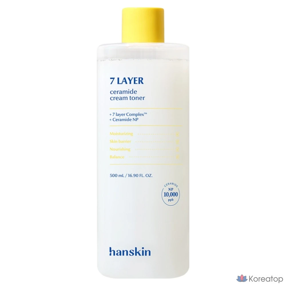 Тонер Hanskin Seven Layer Ceramide Mochi Cream Toner, 500 мл, 1 шт.