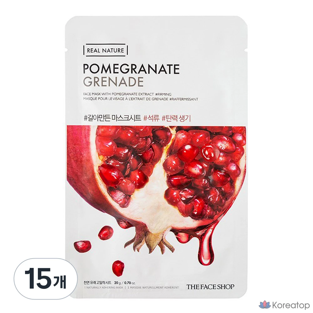 Тканевая маска для лица The Face Shop Real Nature Pomegranate Mask Sheet, 15 шт.