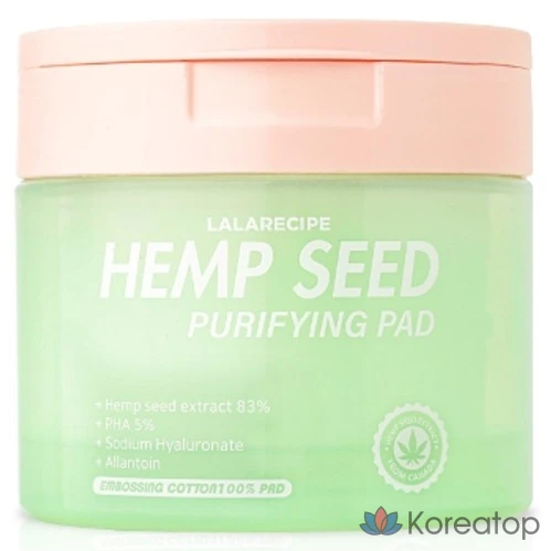 Тонер-пэды LALARECIPE Hemp Seed Toner Pad, 70 шт.