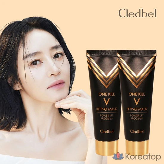 Тканевая маска для лица Cledbel One Kill V-Lifting Mask Black, 70 мл, 2 шт.