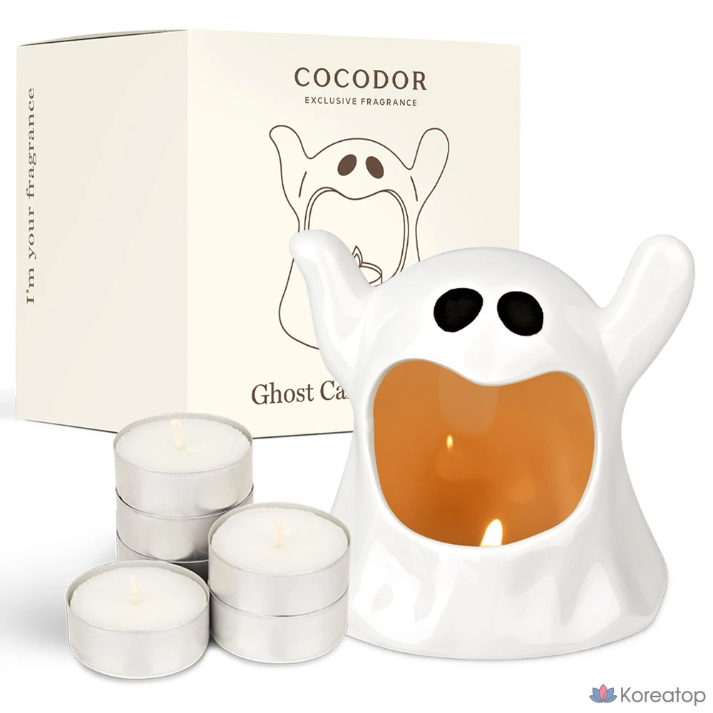 Набор для ароматерапии Cocodor Ghost Tealight Holder + Candle Set, аромат Cotton Flower, 10 г x 6 шт.