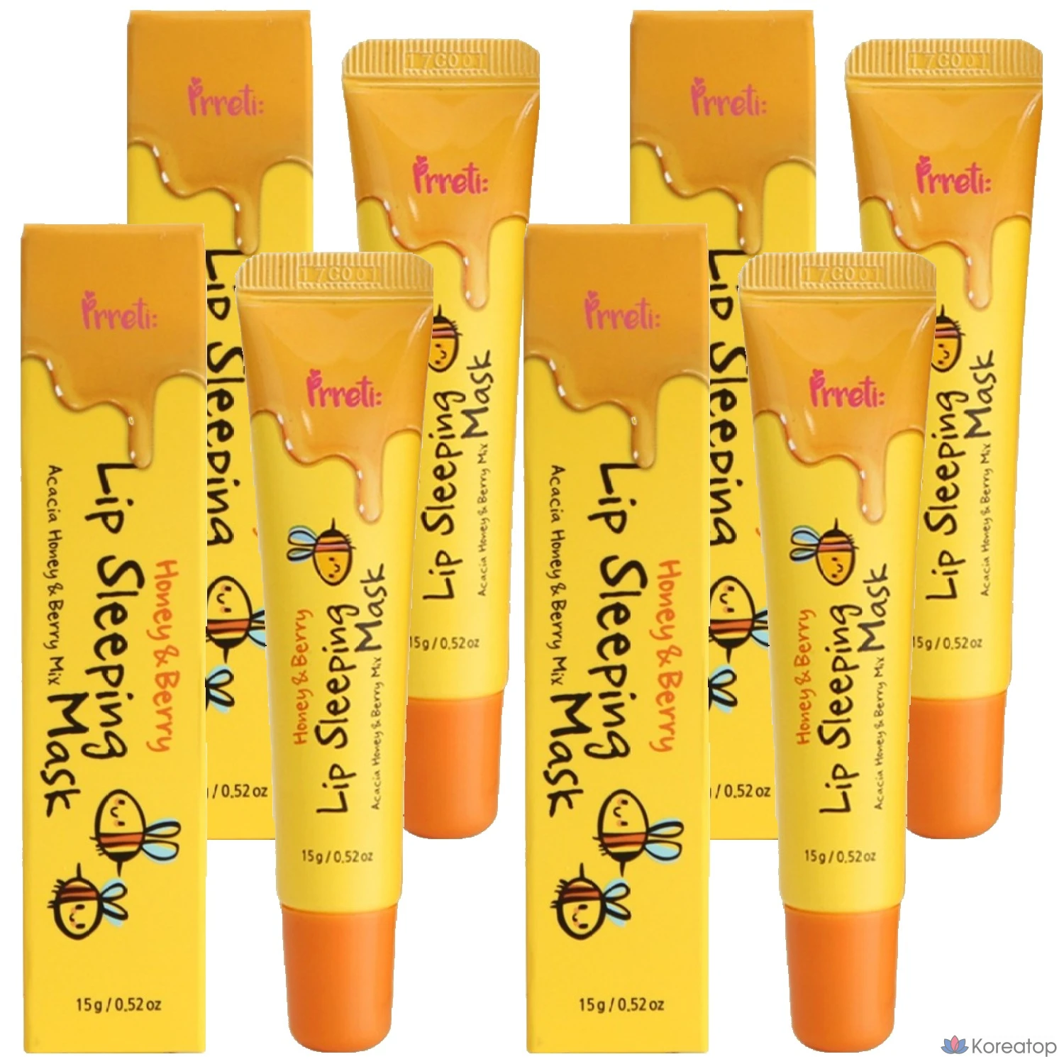 Бальзам для губ Prreti Honey & Berry Lip Sleeping Mask, 15 г, 4 шт.
