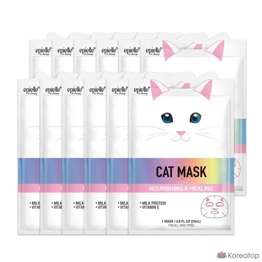 Тканевая маска для лица Epielle Character Mask White Cat, 12 шт.
