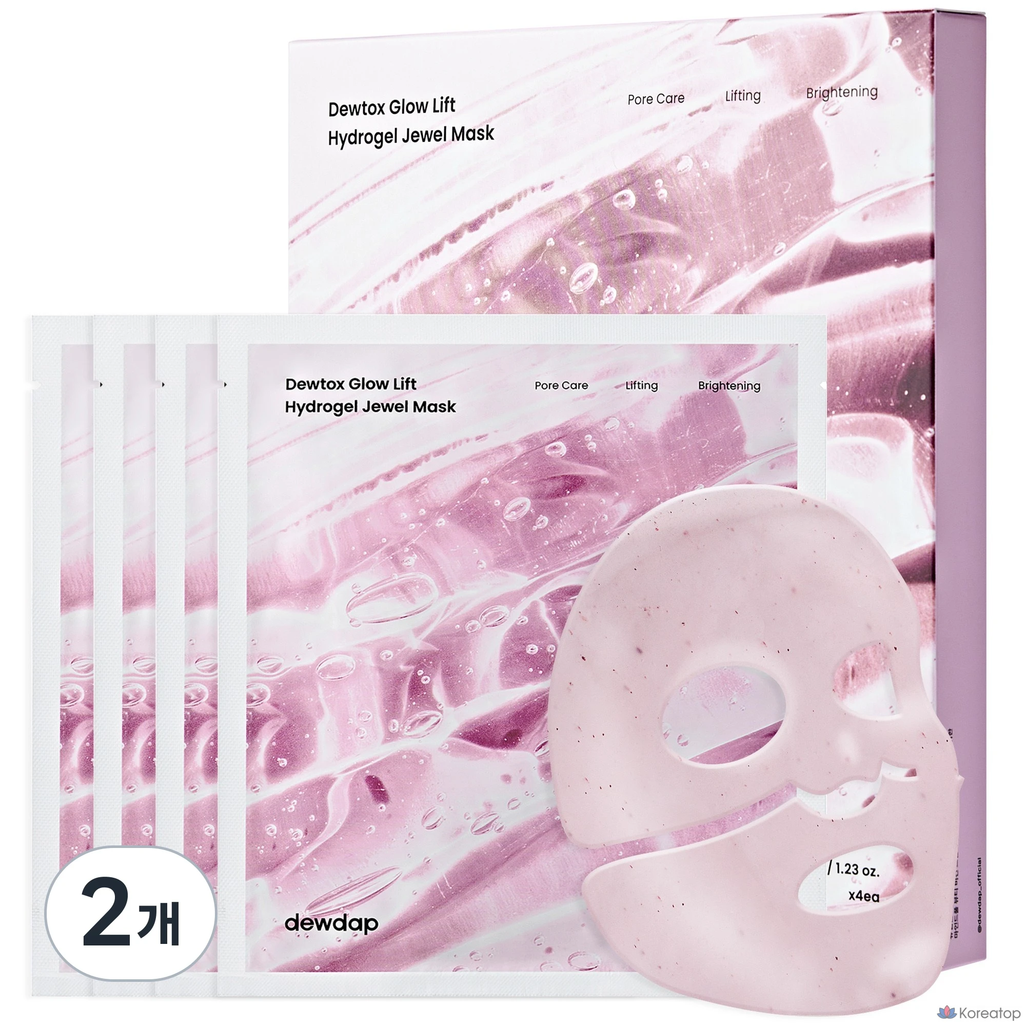 Тканевая маска для лица dewdap Elastic Duotox Glow Lift Hydrogel Jewel Mask, 8 шт.