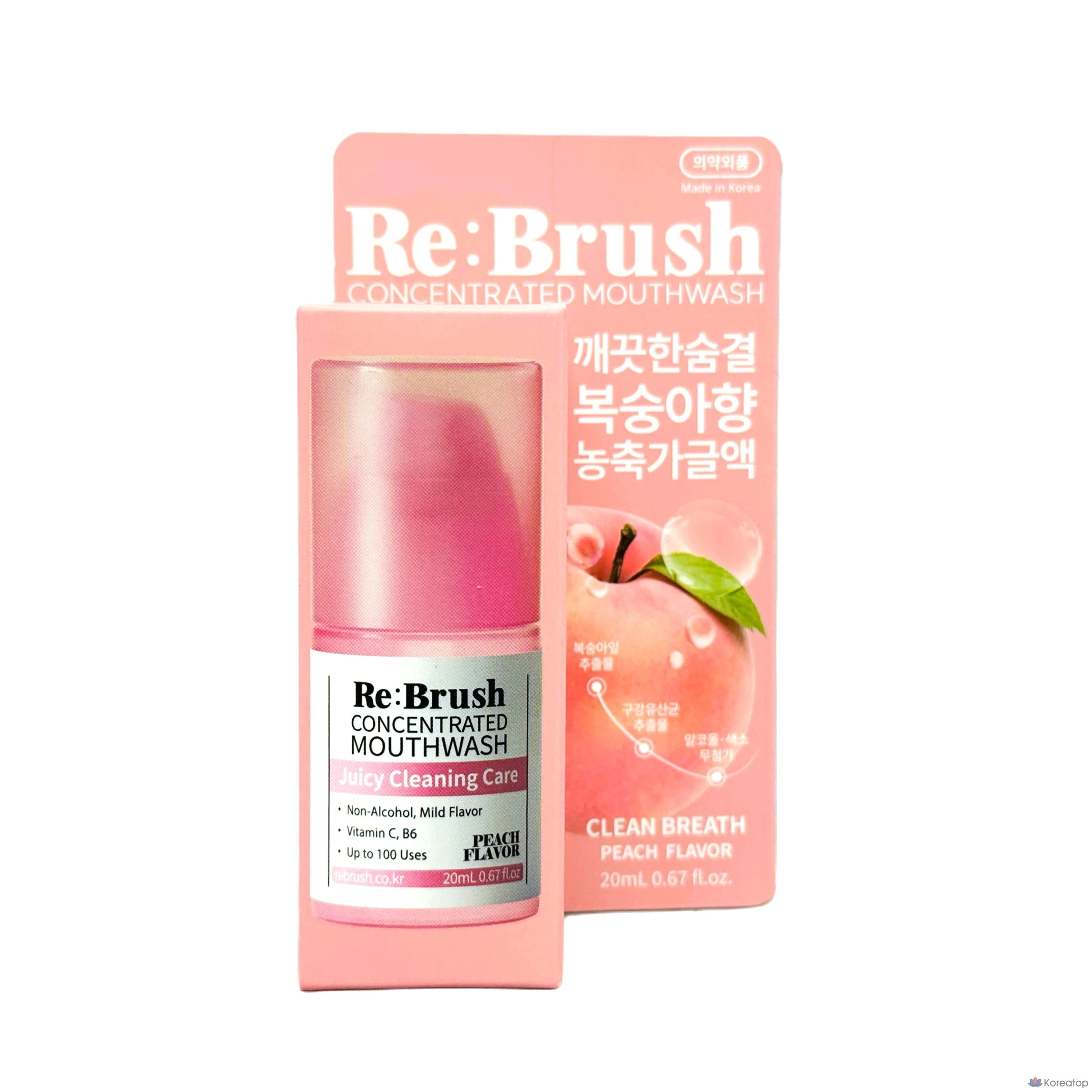 Ополаскиватель для полости рта Re:Brush Juice Concentrated Gargle Peach, 20 мл, 1 шт.