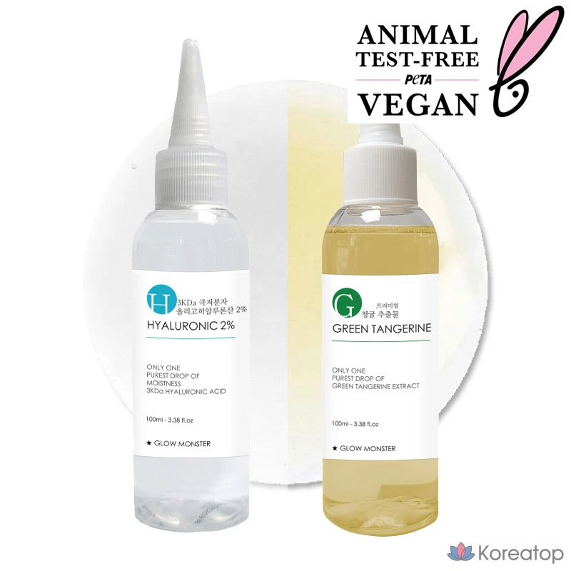 Набор для ухода Glow Monster Premium Cheonggyul Extract 100ml + 3Kda Oligo Hyaluronic Acid 2% Essence 100ml, 1 шт.