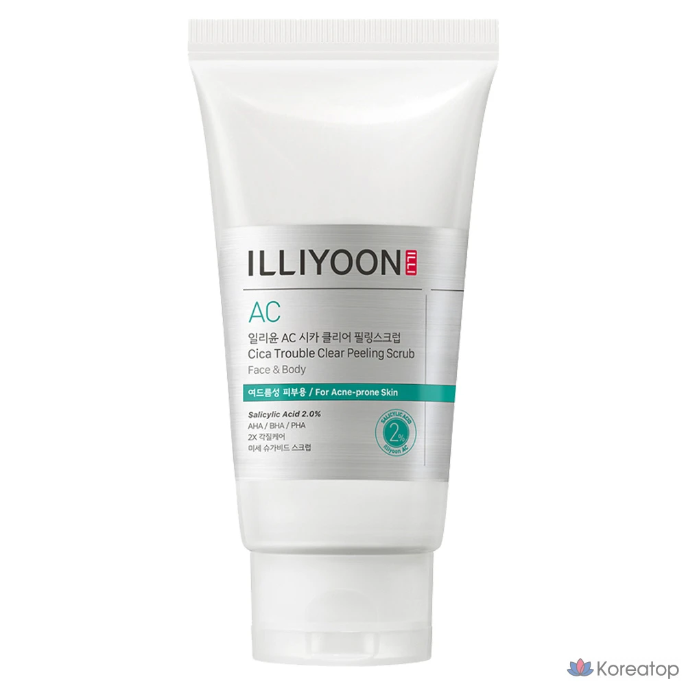 Пилинг-скраб для тела ILLIYOON Cica Acne Clear Peeling Body Scrub Citrus Mint, 200 г, 1 шт.