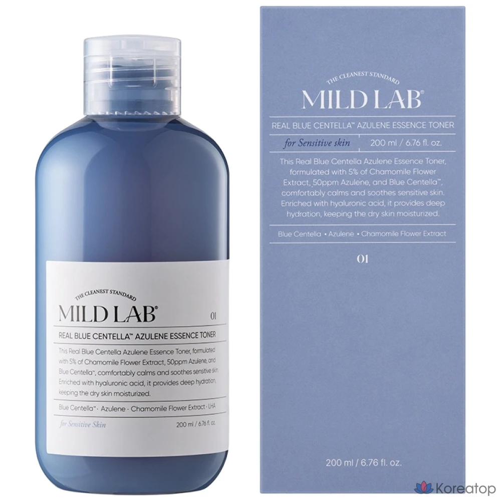 Тонер Mild Lab Real Blue Centella Azulene Essence Toner, 200 мл, 1 шт.
