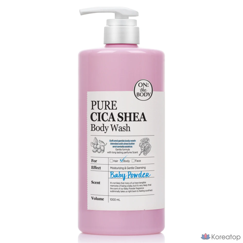 Гель для душа Pure Derma Cica Share Body Wash, аромат Baby Powder, 1 л, 1 шт.