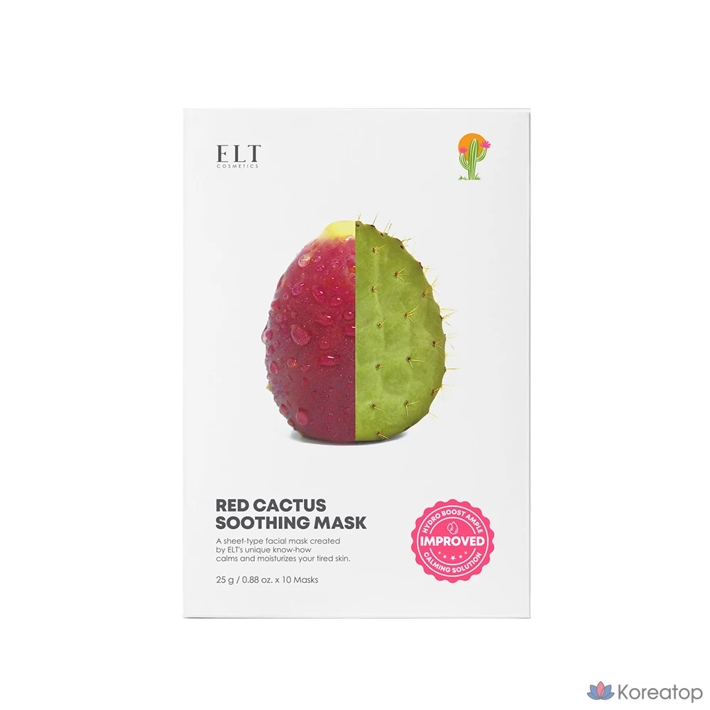Тканевая маска для лица ELT Red Cactus Prickly Pear Hyaluronic Acid Soothing Mask, 10 шт.