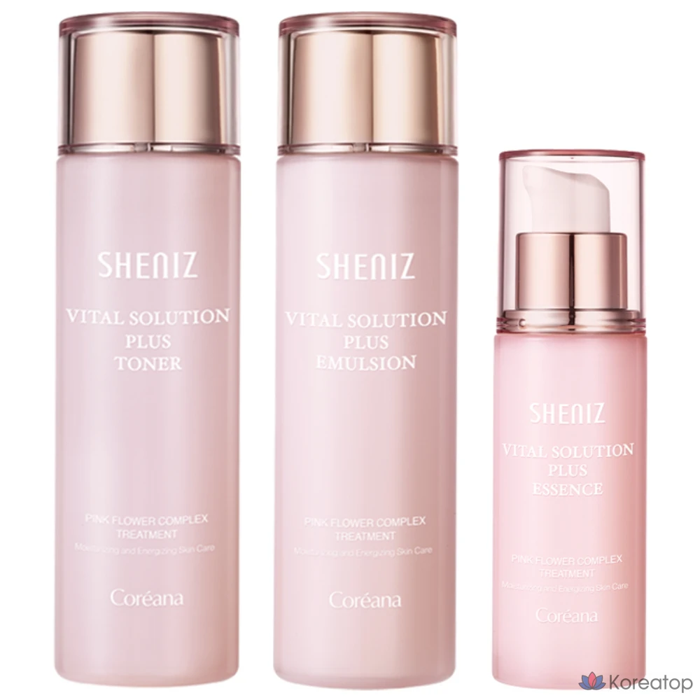 Набор для ухода Coreana Shinies Vital 3-piece Set (Skin Toner 150 мл + Emulsion 150 мл + Essence 55 мл), 1 шт.