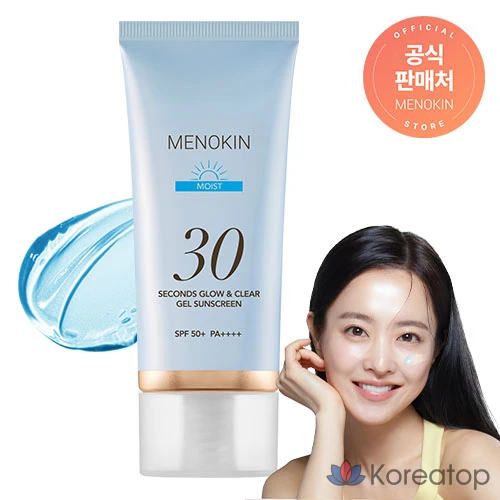 Солнцезащитный крем Menokin 30-Second Glow & Clear Gel Sunscreen Moist SPF50+ PA++++, 50 мл, 1 шт.