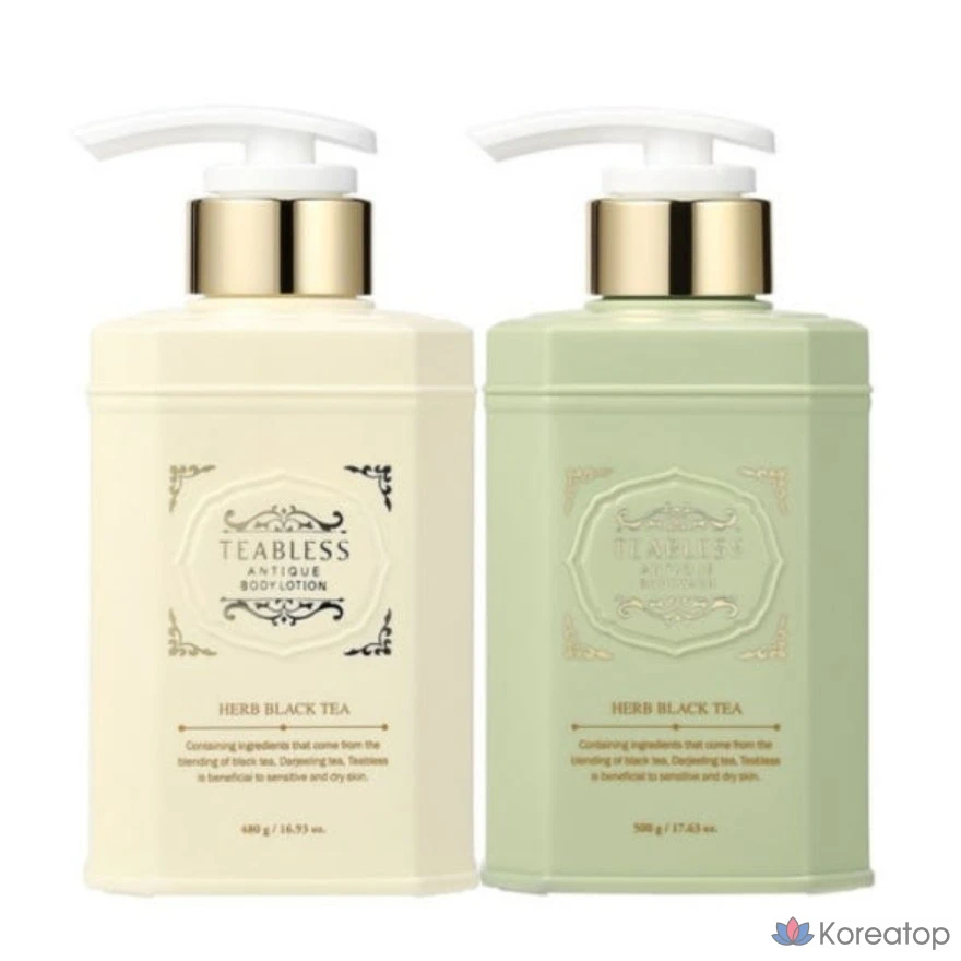 Набор для ухода TEABLESS Herb Black Tea Antique Body Lotion + Body Wash Set, 1 шт.