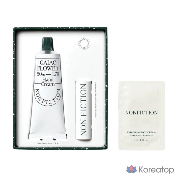 Набор для ухода Nonfiction Hand Cream + Lip Balm Duo Set Gaiac Flower, 50 мл + 3,5 г, 1 шт.