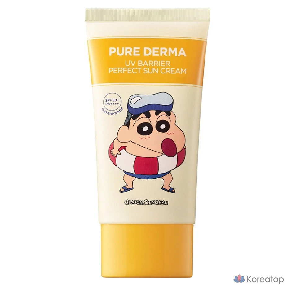 Солнцезащитный крем Pure Derma On The Body Crayon Shin-chan UV Barrier Perfect Sun Cream SPF50+ PA++++, 80 мл, 1 шт.