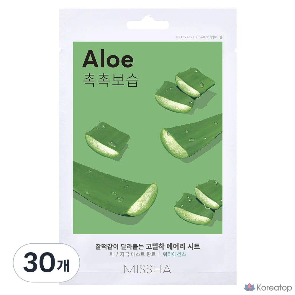 Тканевая маска для лица Missha Airy Fit Sheet Mask Aloe, 30 шт.