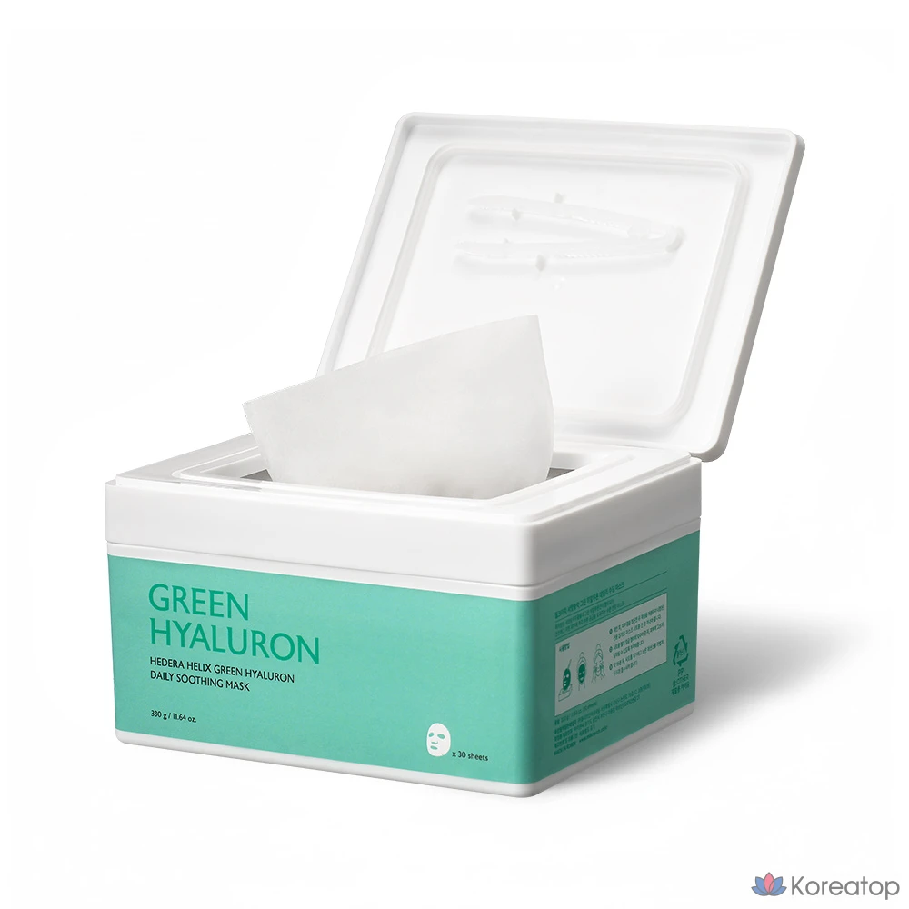 Тканевая маска для лица Milk Touch Hedera Helix Green Hyaluron Daily Soothing Mask, 330 г, 30 шт.