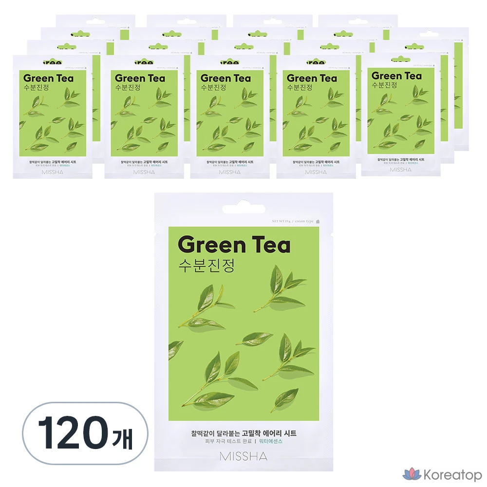 Тканевая маска для лица Missha Airy Fit Sheet Mask Green Tea, 120 шт.