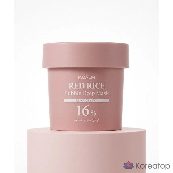 Пенка для умывания P.CALM Red Rice Bubble Deep Mask, 90 г, 90 шт.
