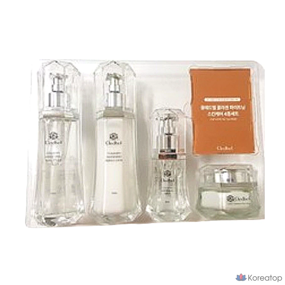 Набор для ухода Cledbel Collagen Whitening (Skin Toner + Essence Lotion + Serum + Cream), 1 шт.
