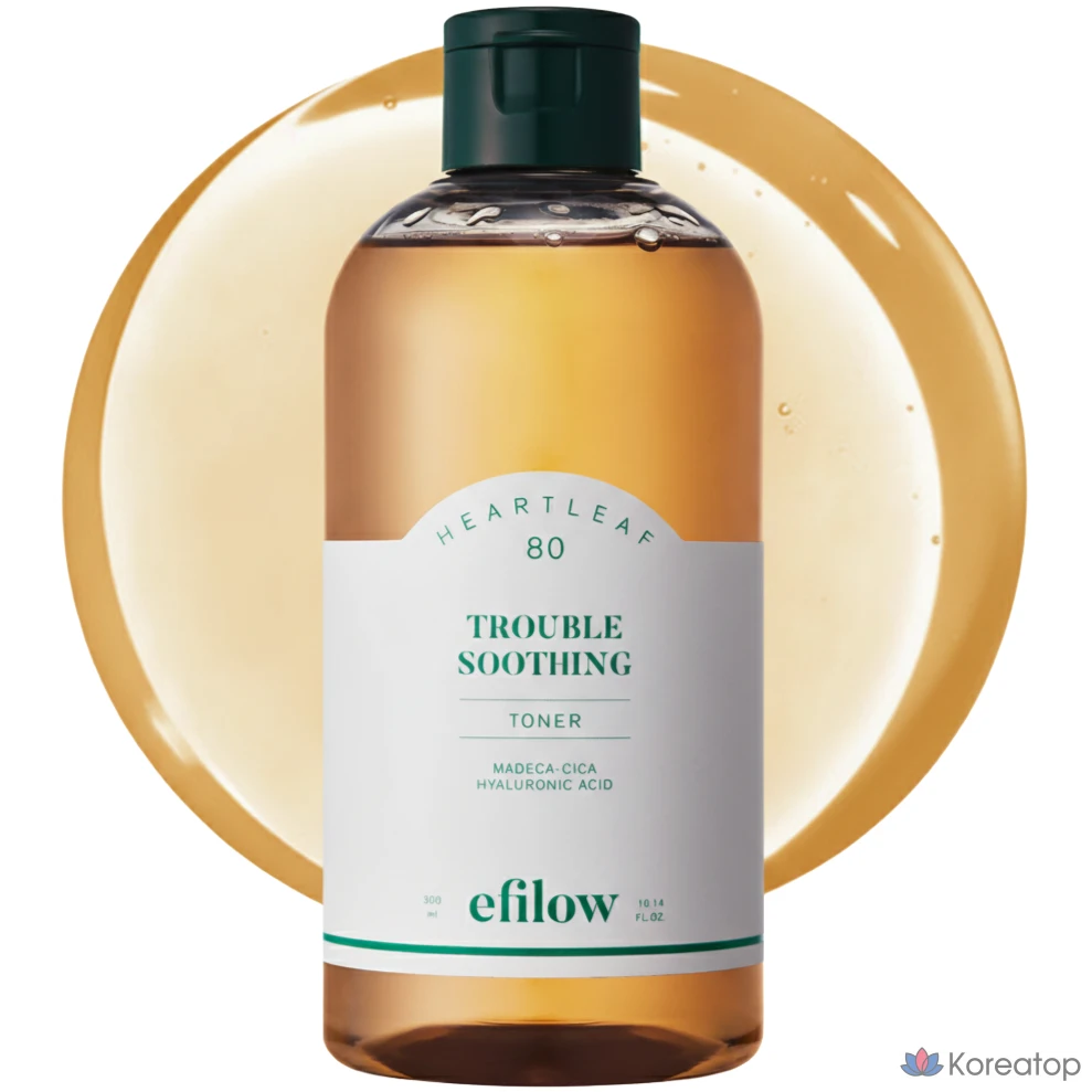 Тонер Efilow Houttuynia Cordata 80 Hyalu Cica Trouble Soothing, 300 мл, 1 шт.