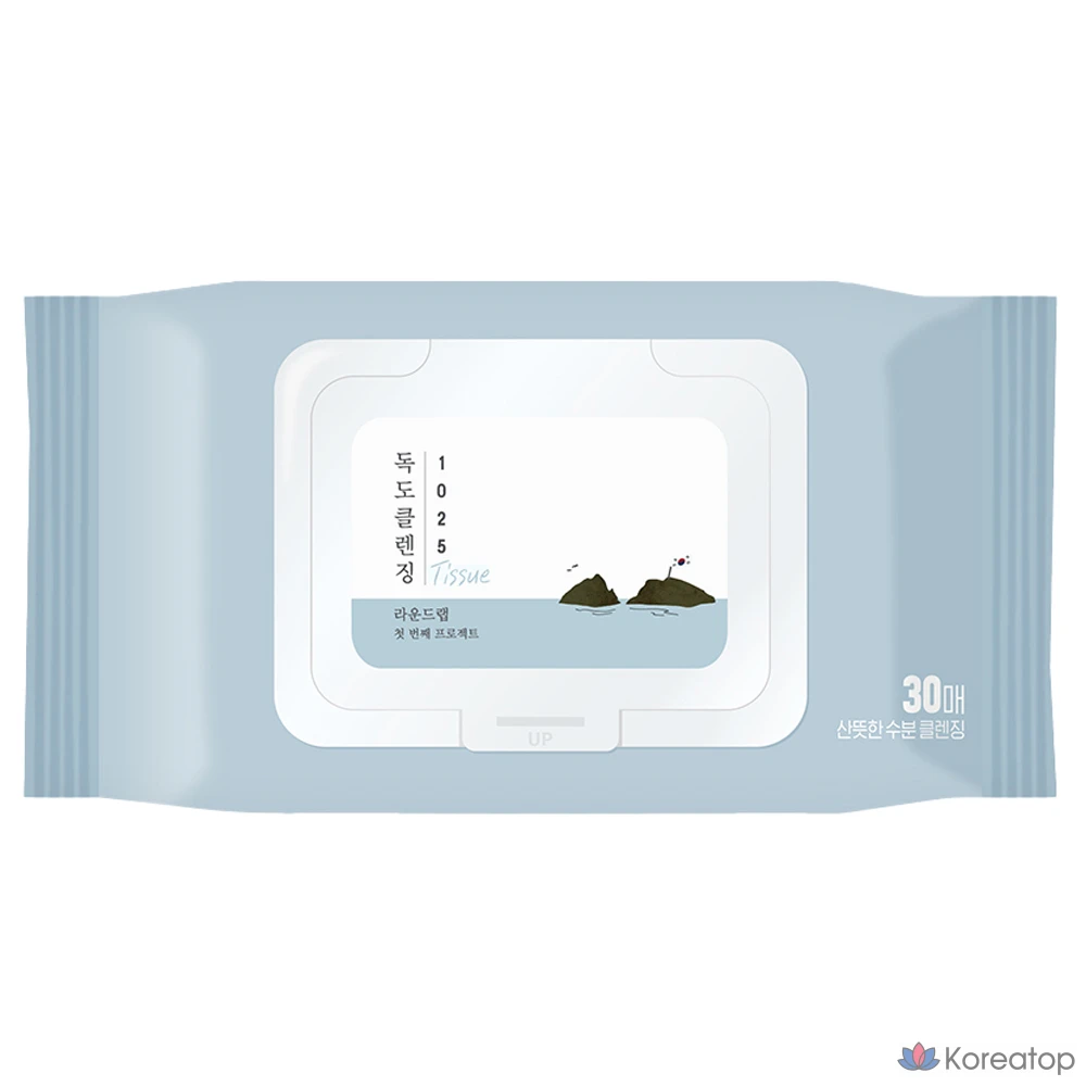 Очищающие салфетки Round Lab 1025 Dokdo Cleansing Tissue, 30 шт.